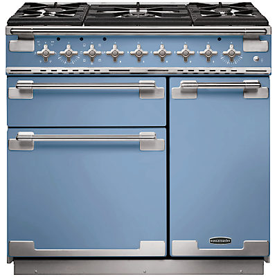 Rangemaster Elise 90 Dual Fuel Range Cooker China Blue/Chrome Trim Rangemaster Elise 90 Dual Fuel Range Cooker China Blue/Chrome Trim